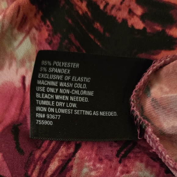 East 5th Floral Office Blouse Purple Pink Short Sleeve Size L - Picture 4 of 4